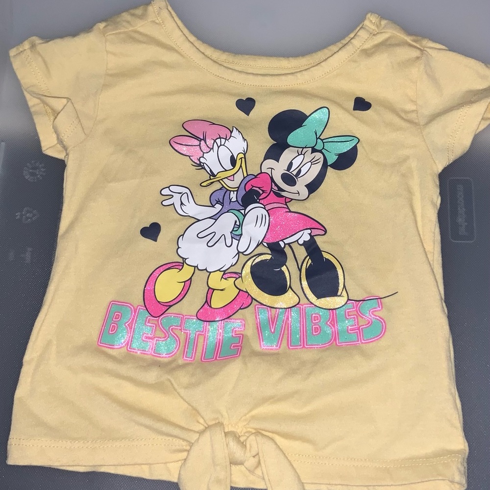Disney Yellow Tee with Minnie and Daisy Print